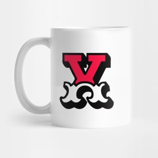 Monogram X - Alphabet Scrapbooking Red/White Circus Style Mug